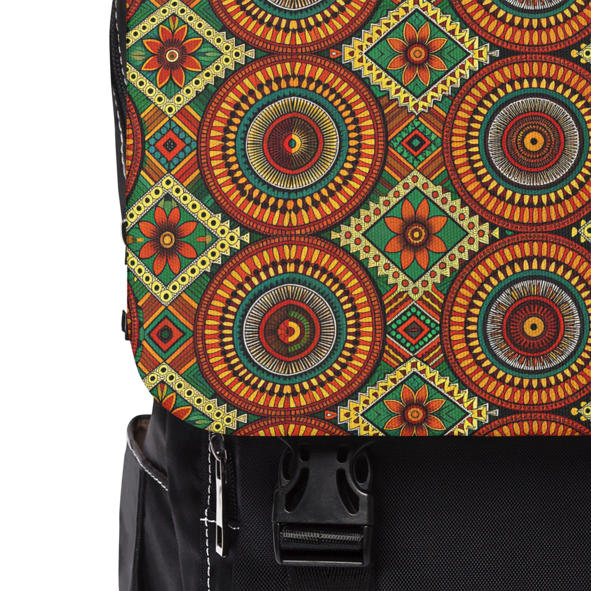 Bohemian Canvas Daypack Backpack Purse with Adjustable Straps Boho Embroidered Canvas Backpack – Travel & Daily Use  main image 2