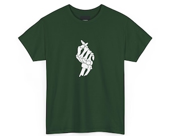 Skeleton Hand Love Sign Graphic Tee, Gothic Punk Shirt