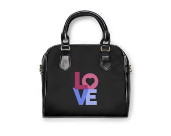 Stylish Love Shoulder Handbag, Fashion Bag, Gift for Her, Everyday Tote, Valentine's Day Gift, Cute Purse