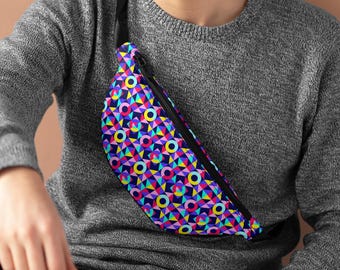 Geometric Fanny Pack | Vibrant Polyester Belt Bag