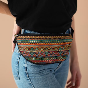 Colorful Bohemian Fanny Pack, Festival Bag, Travel Accessory, Concert Gear, Outdoor Sling Bag