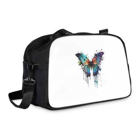 Colorful Butterfly Fitness Handbag, Gym Bag, Sports Tote, Workout