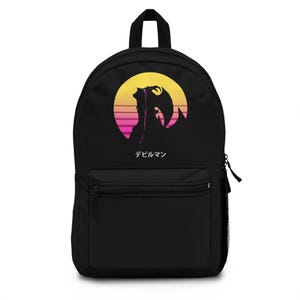 Retro Devilman Backpack, Stylish School Bag, Gift for Students, Trendy Accessory for Anime Fans, Travel Backpack, Unique Daily Use