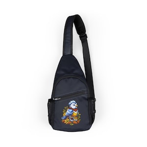 Stylish Chest Bag with Colorful Bird Design, Crossbody Bag, Travel Essentials, Gift for Nature Lovers, Everyday Use