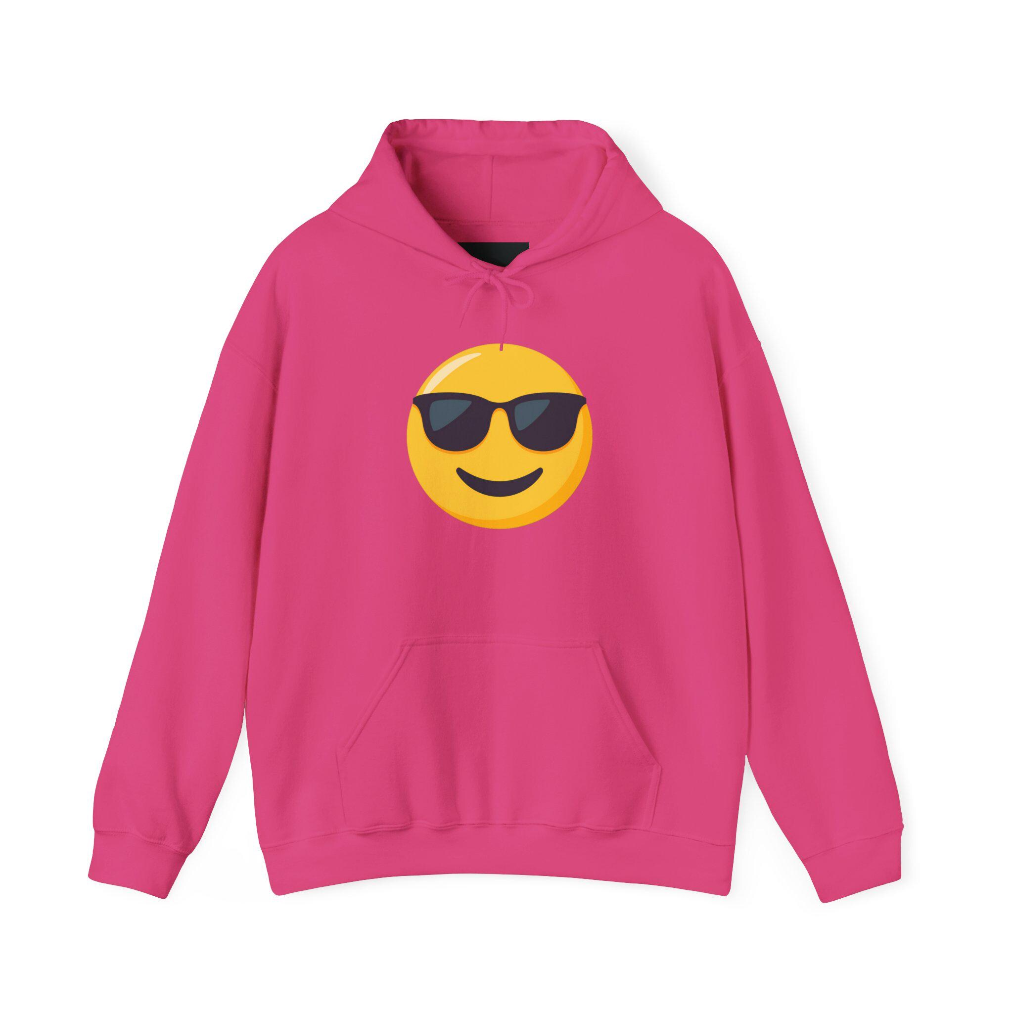 Emoji With Sunglasses, Smiley Face Unisex Heavy Blend™ Hooded