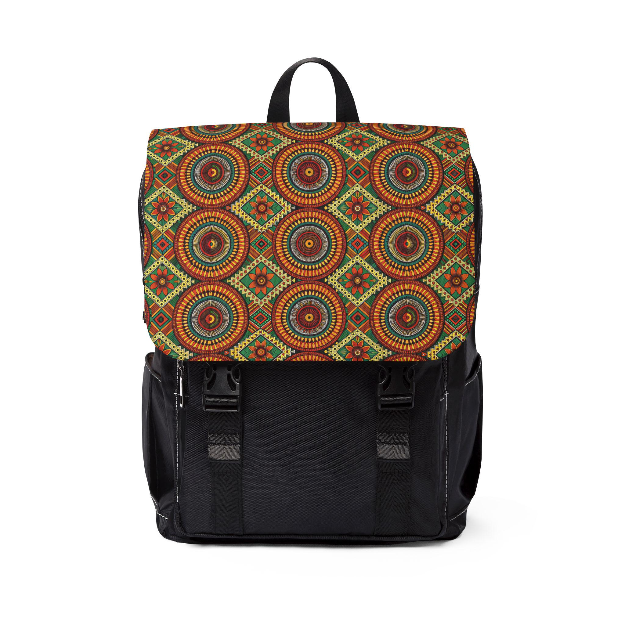 Bohemian Canvas Daypack Backpack Purse with Adjustable Straps Boho Embroidered Canvas Backpack – Travel & Daily Use  main image 3