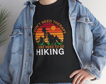 Hiking Therapy Graphic Tee, Outdoor Adventure Shirt, Cotton