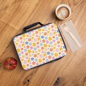 Floral Insulated Lunch Bag, Cute Lunchbox, Reusable Snack Tote, Back to School, Eco-Friendly Gift, Picnic Bag, Summer Vibes