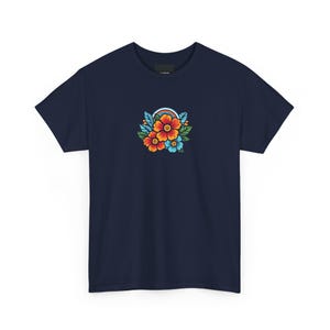Retro Floral Graphic Tee, Unisex Cotton, 70s Style