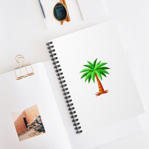 Tropical Palm Tree Spiral Notebook Cute Journal, Back to School Supplies, Gift for Students, Travel Journal, Eco-Friendly Stationery