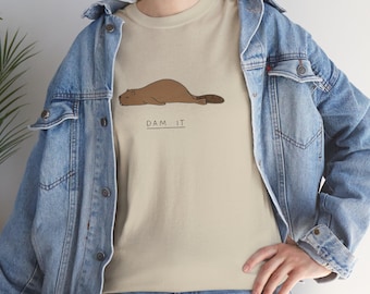 Funny Beaver Cotton T-Shirt, Annoying Animal Graphic Tee
