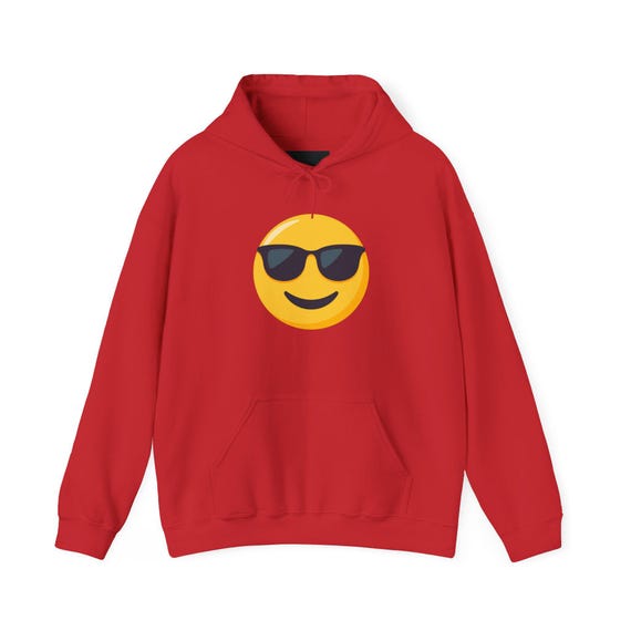 Emoji With Sunglasses, Smiley Face Unisex Heavy Blend™ Hooded
