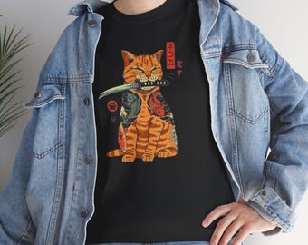 Catana Cat Graphic Tee, Unique Kitty T-Shirt