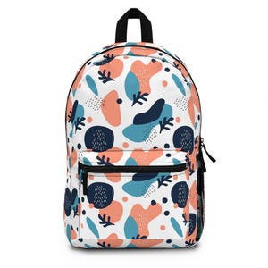 Trendy Abstract Print Backpack, Stylish School Bag, Everyday Book Bag, Colorful Travel Pack, Gift Idea for Students, Boho Backpack