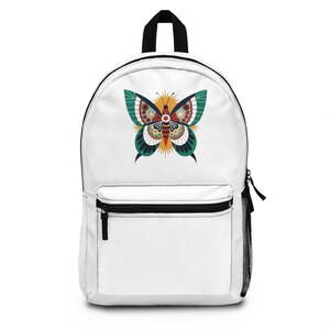 Boho Butterfly Backpack - Stylish School Bag, Trendy Daypack, Unique Gift for Her, Nature Lover Accessory, Artful Travel Bag