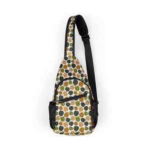 Sac poitrine chic à imprimé feuilles - Sac à dos à bandoulière élégant pour l&#39;extérieur, un usage quotidien, la randonnée, les festivals, les indispensables de voyage