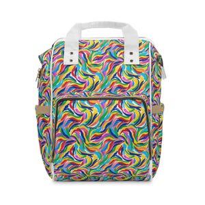 Vibrant Multi-Use Diaper Backpack | Baby Shower Gift, Stylish Travel Bag, Parenting Essential, Colorful Baby Gear, Everyday Backpack