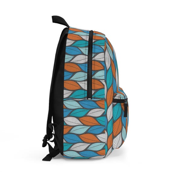Colorful Leaf Pattern Backpack, Travel School Rucksack - Etsy
