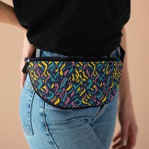 Vibrant Fanny Pack, Colorful Waist Bag for Festivals, Travel Essentials, Everyday Use, Adjustable Belt Bag