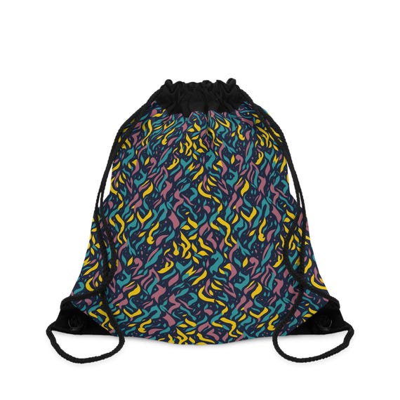 Colorful Patterned Drawstring Bag for Travel, Gym, School  display picture 3