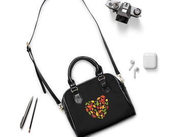 Heart-Shaped Floral Shoulder Handbag, Stylish Bag for Everyday Use, Perfect Gift for Her, Trendy Handbag, Fashion Accessory