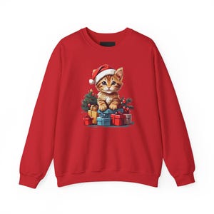 Christmas Cat Sweatshirt, Holiday Gift, Cat Lover, Winter Jumper, Funny Cat Shirt, Cozy Christmas Sweater