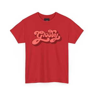 Groovy Unisex Heavy Cotton Tee, Hippie T-Shirt, Retro Graphic Tee, 70s Vibes Shirt, Vintage Style Top