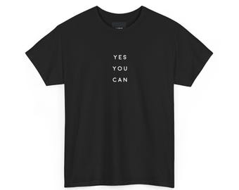 Yes You Can モチベーションTシャツ、ポジティブな言葉が書かれたアパレル