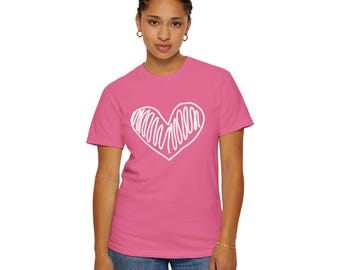 Heart logo unisex garment-dyed T-shirt