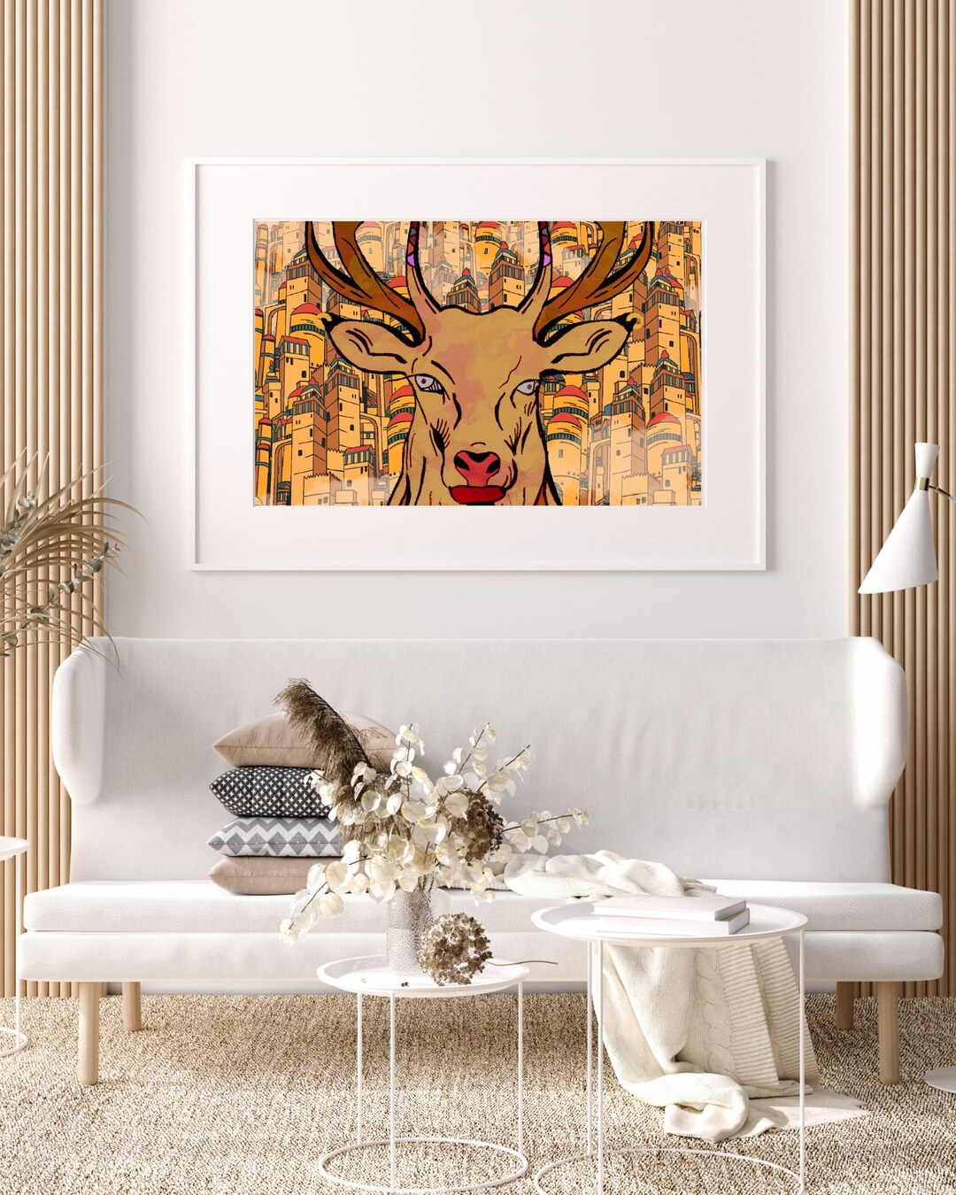 Deer Portrait Art Deer Deer Print Wall Art Deer Painting Animal