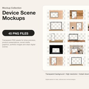45 Device Mockup PNGs: Laptop, Tablet and Phone Screens for App UI Presentations