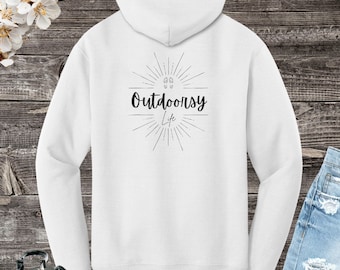 Outdoorsy Life Hoodie, Outdoors Hooded Sweatshirt, Hiking Hoodie, Forest Sweatshirt, Adventure Hoodie, Nature Lover Gift, Gift for Campers