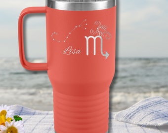 Personalized Name Scorpio Tumbler, 20oz Stainless Steel Scorpio Zodiac Tumbler, Scorpio Constellation Tumbler, Gift for Scorpio