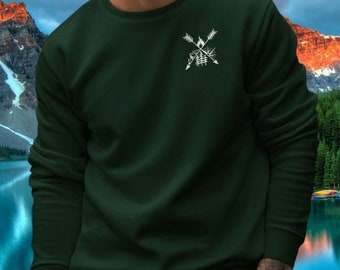 Camping Arrows Sweatshirt, Hiking Sweater, Minimalist Camping Sweatshirt, Nature Shirt, Outdoors Sweatshirt, Mountain Shirt, Gift for Camper