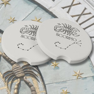 Scorpio Star Sign Car Coasters, Scorpio Star Constellation Coasters, Scorpio Zodiac Coasters, Scorpion Coasters, Gift for Scorpio
