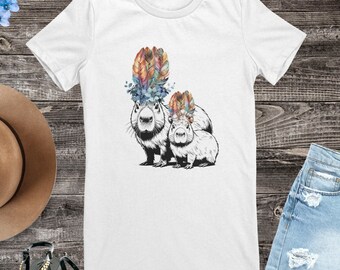 Capybara Shirt, Cute Capybara Tee, Animal Shirt, Capybara Clothing, Nature Lover Gift, Capybara Gift, Boho Capybara TShirt, Gift for Her
