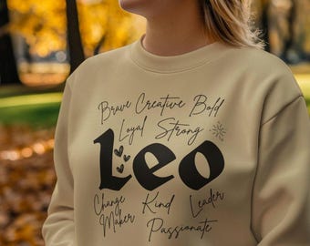 Leo Sweatshirt, Leo Star Sign Crewneck Sweatshirt, Leo Zodiac Sweater, Horoscope Sweatshirt, Astrology Gift for Leo Star Sign, Leo Gift Idea
