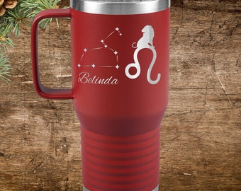 Personalized Name Leo Tumbler, 20oz Stainless Steel Leo Zodiac Tumbler, Leo Constellation Tumbler, Gift for Leo, Gift for Astrology Lover