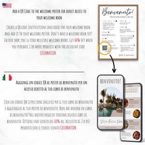 Italian AirBnB Welcome Sign. Available in A4 and US Letter.Fully editable in canva