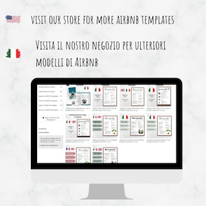 AirBnB Welcome Sign Template English and Italian. In A4 and US Letter Size. Fully editable in Canva