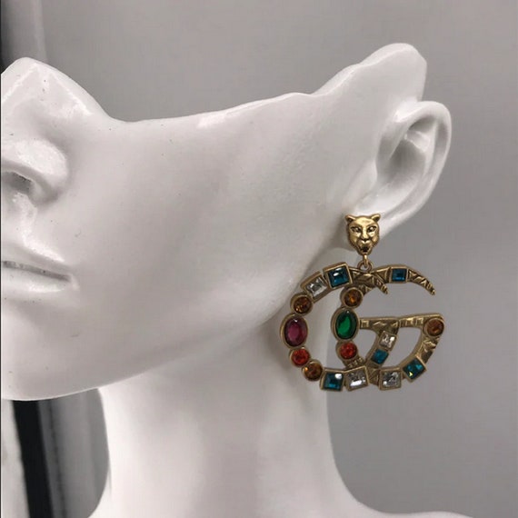 Beautiful Stylish Earrings Gucci Diamonds Highlig… - image 1