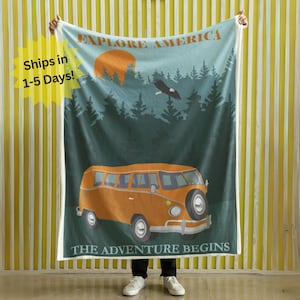 Campervan fleece blanket hotsell