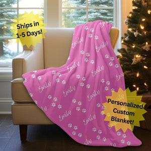 Personalisierte benutzerdefinierte Decke, Samtplüschdecke, Hundebesitzer-Decke Geschenk, Namensdecke, Kinderdecke, Babydecke, personalisiertes Geschenk
