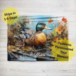 Personalisierte benutzerdefinierte Stockenten Enten Decke, Samt Plüschdecke, Sherpa Fleece Decke, Kinder Decke Geschenk, Baby Decke, Geburtstagsgeschenk