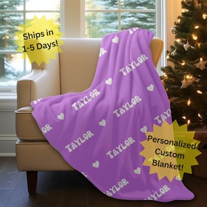 Personalisierte individuelle Decke, Samt Plüsch Decke, Baby-Dusche-Geschenk, Name Decke, Herz-Decke, Baby-Decke, personalisiertes Geschenk, Bolo