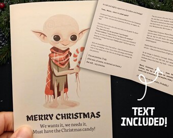 My Precious Christmas Card – Handgemaakte op Gollum & Smeagol geïnspireerde grappige kerstwenskaart