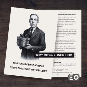 Lovecraft Birthday Card: Eldritch Cosmic Horror Greeting (PNG + PDF)
