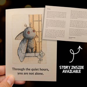 Mothman Condolence Greeting Card – Handmade Cryptid Grief Card, A5 Gothic Emotional Keepsake