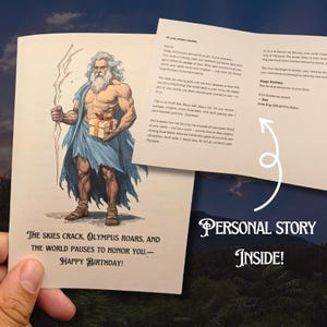 Personalized Zeus Birthday Card: Myth Letter for Greek Mythology Fans