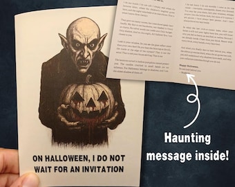Nosferatu Halloween Greeting Card – Gothic Horror Handmade Vampire Stationery for Spooky Souls